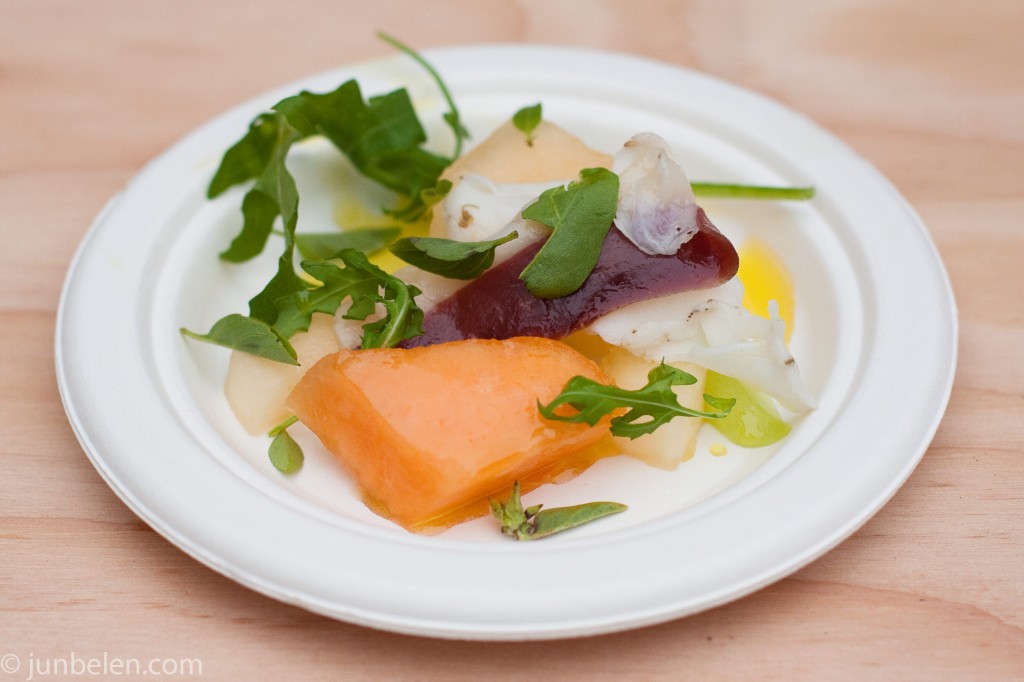 Flour and Water Melon, Duck Prosciutto and Lardo Salad