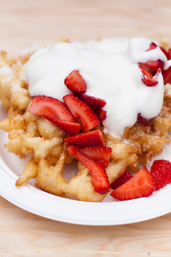 Funnel Cake with Cream and Strawberries by Endless Summer Sweets